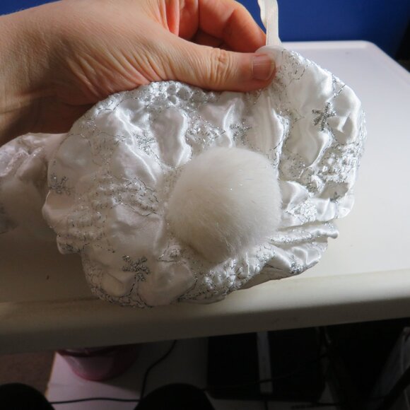 Plush Teddy Bear Stocking White & Silver - Picture 11 of 13